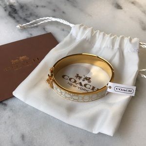 Coach Metallic Signature Chain Hinged Bangle